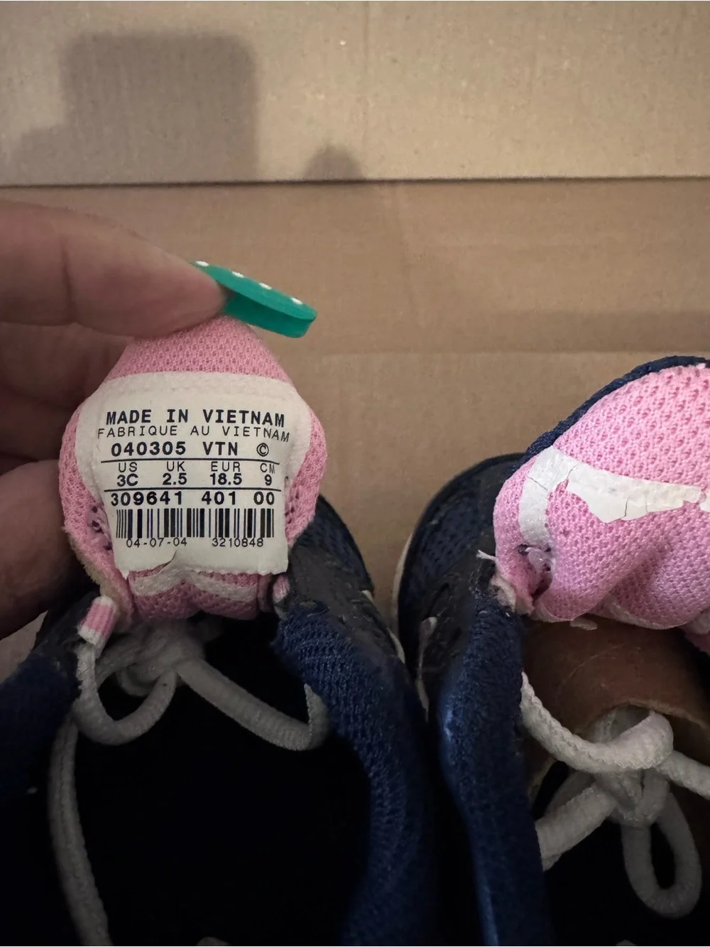 Nike Kids Navy Sneakers with Pink Accents